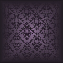 Illustration of beautiful damask pattern with ornaments
