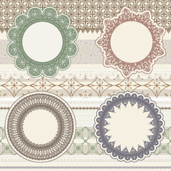 vector  lacy napkins on seamless pattern