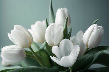White tulips spring. Generate Ai