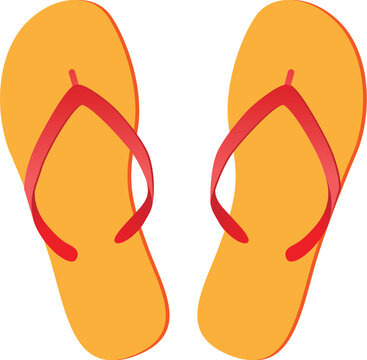 Pair of flip-flops isolated on a white background. Vector illustration.