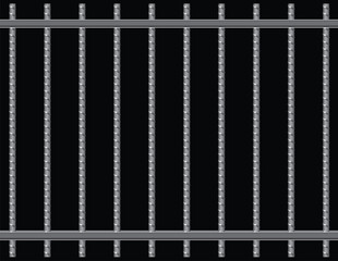 Steel reinforcing rods of the grill. Vector illustration.