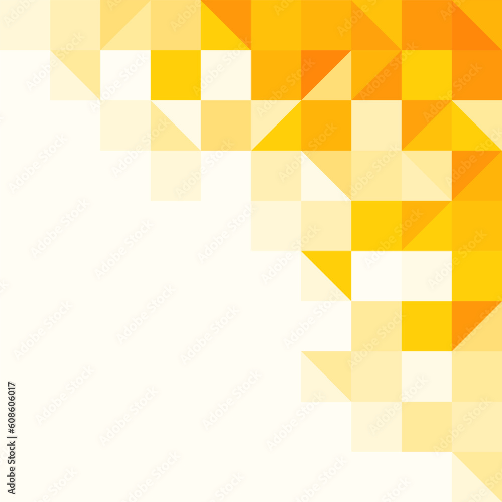 Poster triangle and square pattern in yellow and orange colors