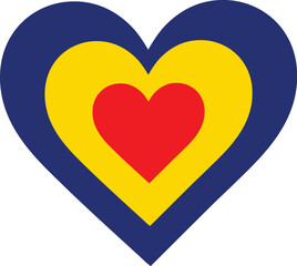 A concentric, heart shaped design, with national symbolism evocative of Romania.