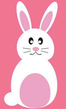 Happy Easter bunny rabbit isolated on pink background