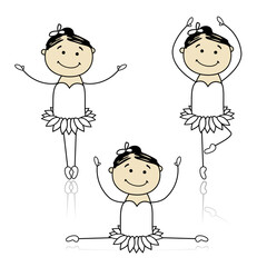 Cute little ballet dancers for your design
