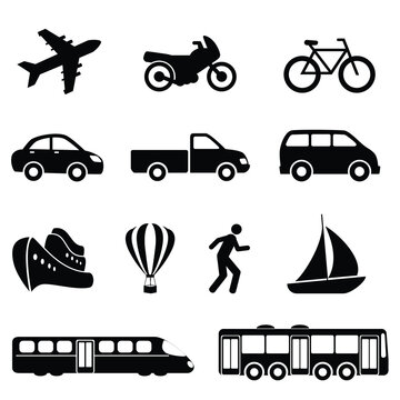 Icons for various means of transportation