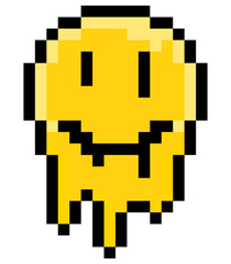 Melting yellow pixel smile