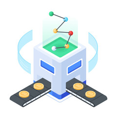 Isometric icon of blockchain server