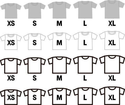 Tシャツのアイコンとサイズ表記