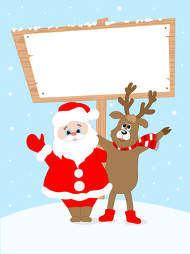 Christmas  background with Santa Claus and place for text