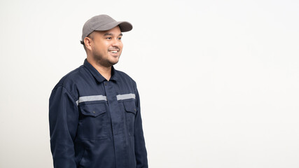 Technician workers in uniform maintenance service. Profession of service industry house repair. Home services concept isolated background.