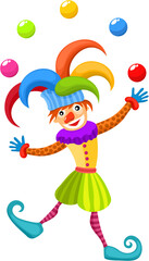 vector illustration of a cute clown