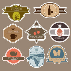 Vintage food labels set