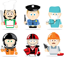 Funny illustration of famous professions