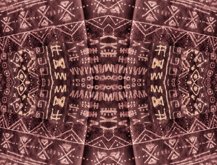 Fototapeta premium Black Seamless Native Pattern. GoldAfrican Art