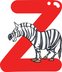 cartoon illustration of Z letter for zebra