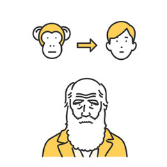ダーウィンと進化論のイメージイラスト素材