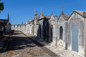 Fototapeta na wymiar The Alto de Sao Joao Cemetery on a summer day in Lisbon