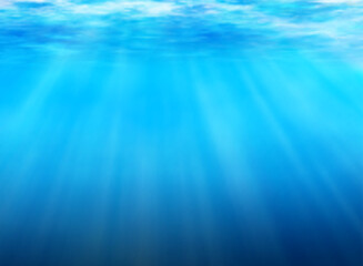 Editable vector background of light filtering underwater made using a gradient mesh