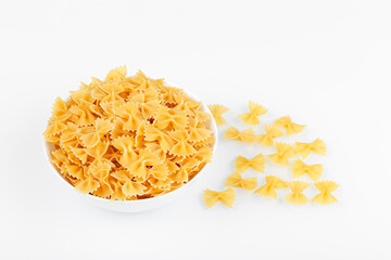 Different types and shapes of dry italian pasta
