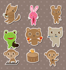 Obraz premium animal play music stickers