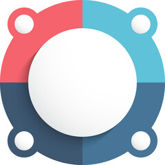Circle diagram template with four steps or options, infographic template