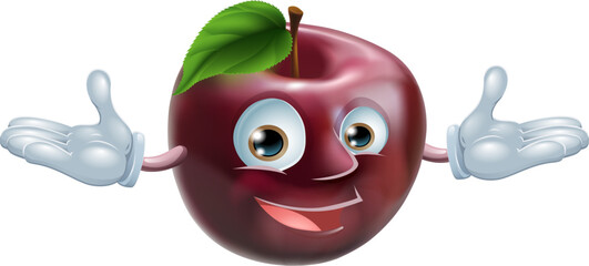 Naklejka premium A cartoon character apple fruit man mascot