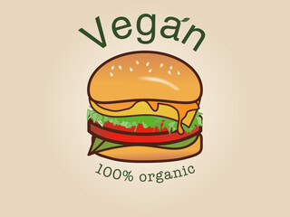 Vegan vegetarian burger 100% organic 