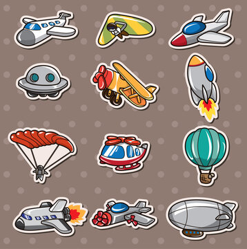 cartoon airplane stickers