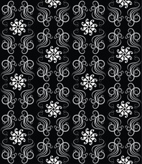 Vector illustration  of a seamless pattern in black and white