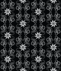 Foto op Canvas Vector illustration  of a seamless pattern in black and white © Designpics