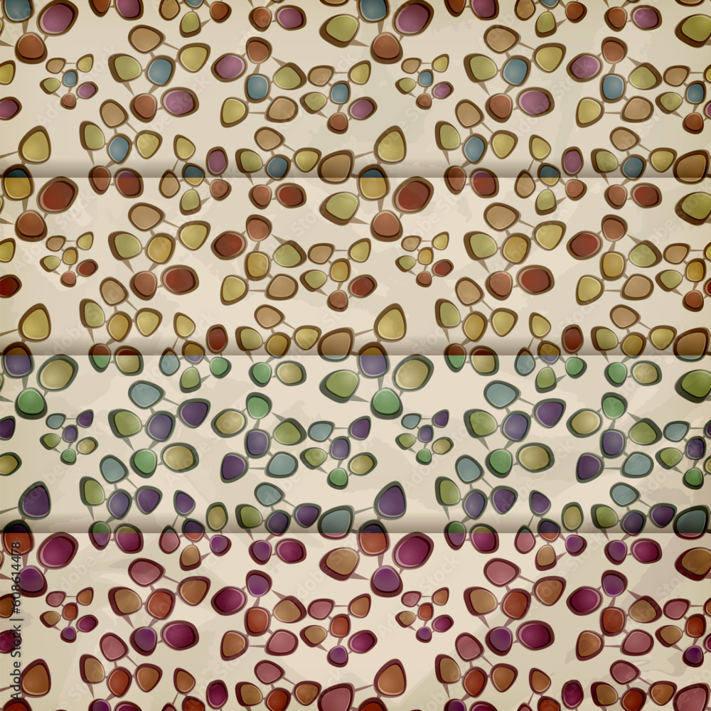 Poster eps 10 vector seamless abstract patterns with cartoon scheme of connections, crumpled paper texture?
