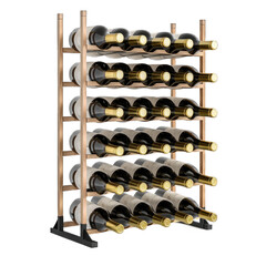 Wine rack isolated on transparent background. Generative AI