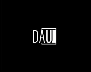 Fototapeta na wymiar DAU Logo and Graphics Design, Modern and Sleek Vector Art and Icons isolated on black background