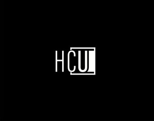 HCU Logo and Graphics Design, Modern and Sleek Vector Art and Icons isolated on black background