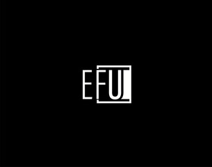 EFU Logo and Graphics Design, Modern and Sleek Vector Art and Icons isolated on black background