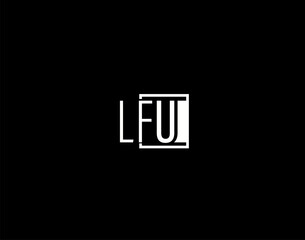 Obraz premium LFU Logo and Graphics Design, Modern and Sleek Vector Art and Icons isolated on black background
