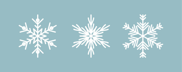 Obraz na płótnie Canvas white christmas snowflake set banner isolated vector