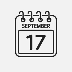 Icon page calendar day - 17 September