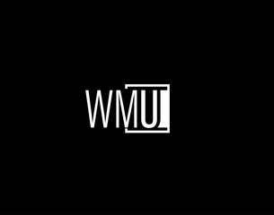 WMU Logo and Graphics Design, Modern and Sleek Vector Art and Icons isolated on black background