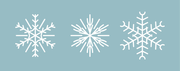 Obraz na płótnie Canvas white christmas snowflake set banner isolated vector