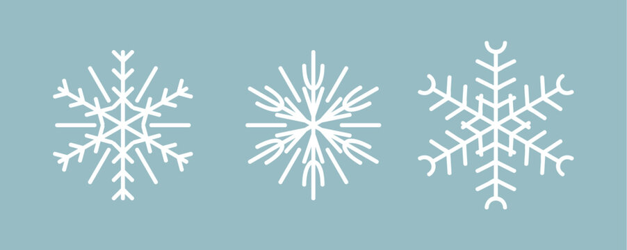 white christmas snowflake set banner isolated vector