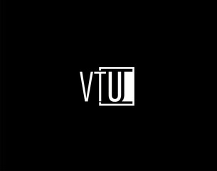 Fototapeta premium VTU Logo and Graphics Design, Modern and Sleek Vector Art and Icons isolated on black background