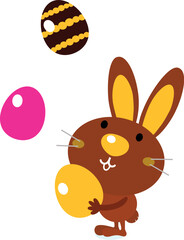 Easter cartoon bunny. Vector Illustration