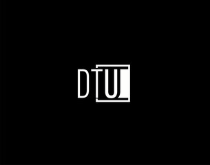 DTU Logo and Graphics Design, Modern and Sleek Vector Art and Icons isolated on black background