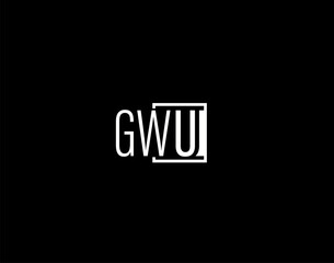 GWU Logo and Graphics Design, Modern and Sleek Vector Art and Icons isolated on black background