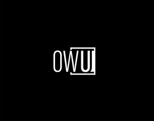 Fototapeta na wymiar OWU Logo and Graphics Design, Modern and Sleek Vector Art and Icons isolated on black background