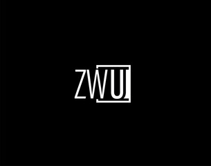 ZWU Logo and Graphics Design, Modern and Sleek Vector Art and Icons isolated on black background