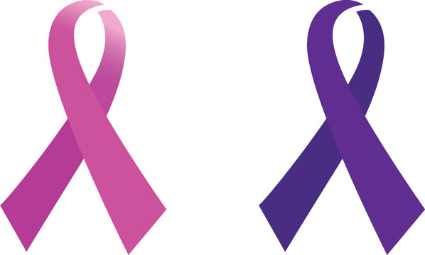 Vector pink and violet ribbons collection.