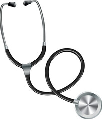 illustration of a stethoscope symbol for hospital and medical equipment